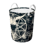 Satan Goat Skull Symbol Print Round Laundry Basket