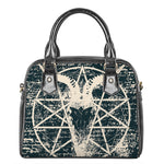 Satan Goat Skull Symbol Print Shoulder Handbag