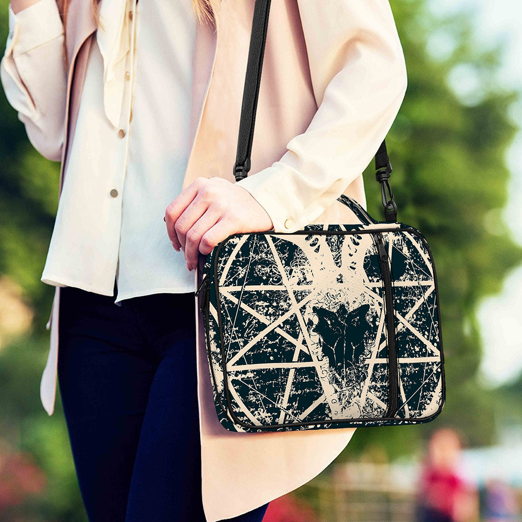 Satan Goat Skull Symbol Print Shoulder Strap Bible Bag