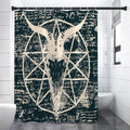 Satan Goat Skull Symbol Print Shower Curtain