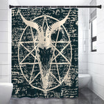 Satan Goat Skull Symbol Print Shower Curtain