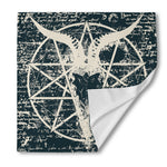 Satan Goat Skull Symbol Print Silk Bandana