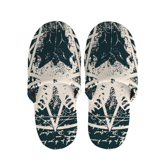 Satan Goat Skull Symbol Print Slippers