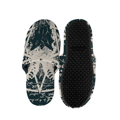 Satan Goat Skull Symbol Print Slippers
