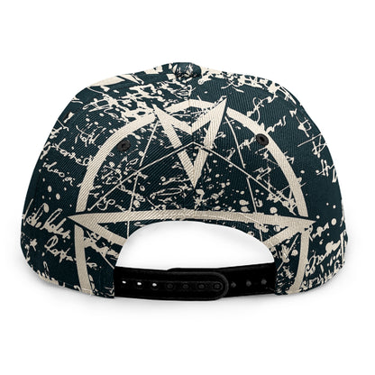 Satan Goat Skull Symbol Print Snapback Cap