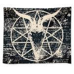 Satan Goat Skull Symbol Print Tapestry