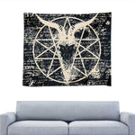 Satan Goat Skull Symbol Print Tapestry