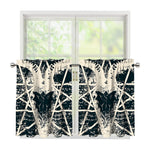 Satan Goat Skull Symbol Print Tier Curtains