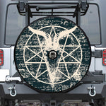 Satan Goat Skull Symbol Print Tire Cover With Camera Hole