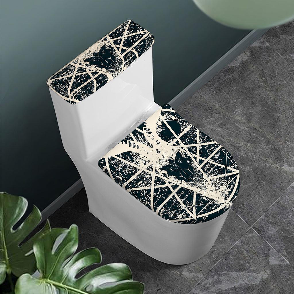 Satan Goat Skull Symbol Print Toilet Lid And Tank Cover Set