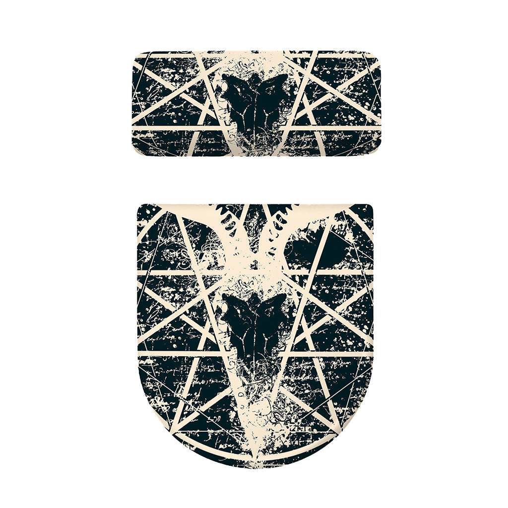 Satan Goat Skull Symbol Print Toilet Lid And Tank Cover Set