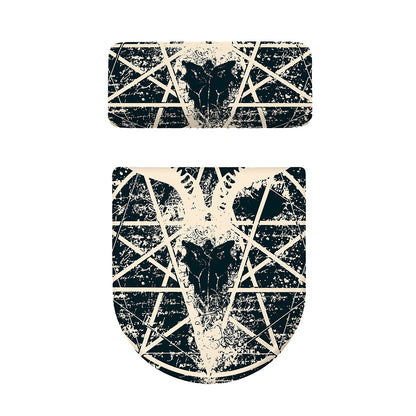 Satan Goat Skull Symbol Print Toilet Lid And Tank Cover Set