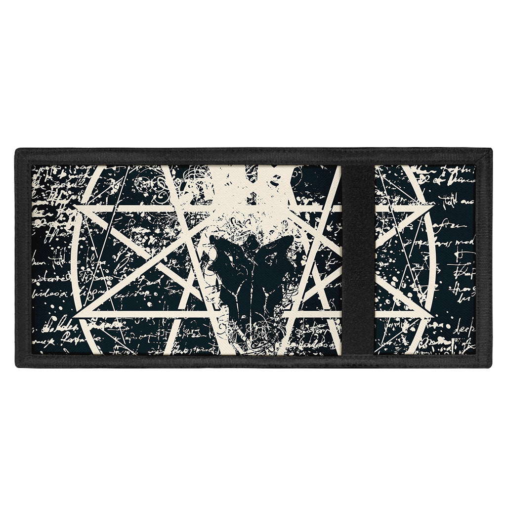 Satan Goat Skull Symbol Print Trifold Wallet