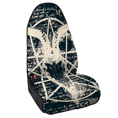 Satan Goat Skull Symbol Print Waterproof Car Seat Cover