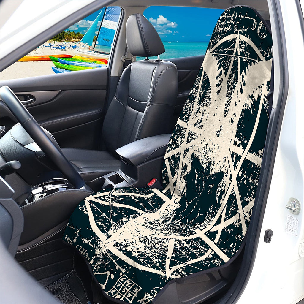 Satan Goat Skull Symbol Print Waterproof Car Seat Cover