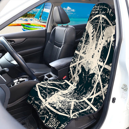 Satan Goat Skull Symbol Print Waterproof Car Seat Cover