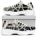 Satan Goat Skull Symbol Print White Chunky Shoes