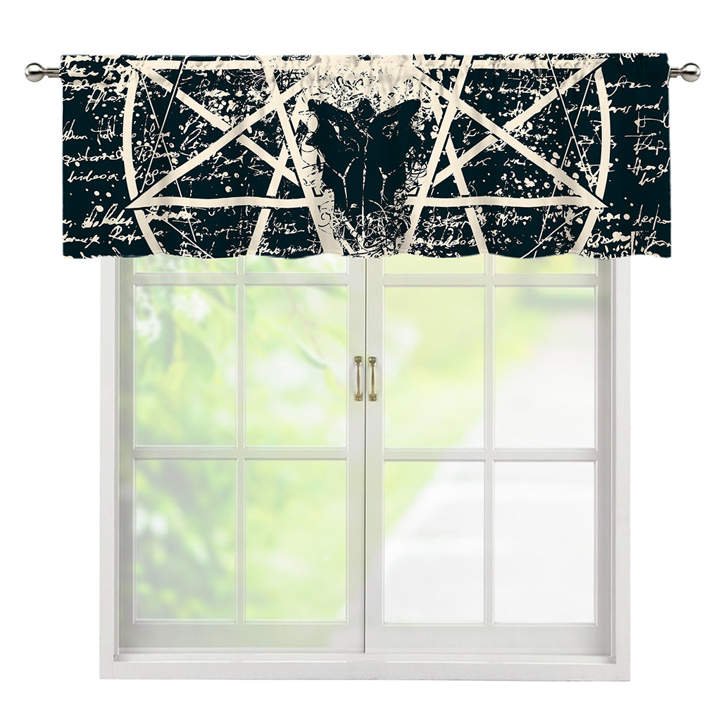 Satan Goat Skull Symbol Print Window Valance