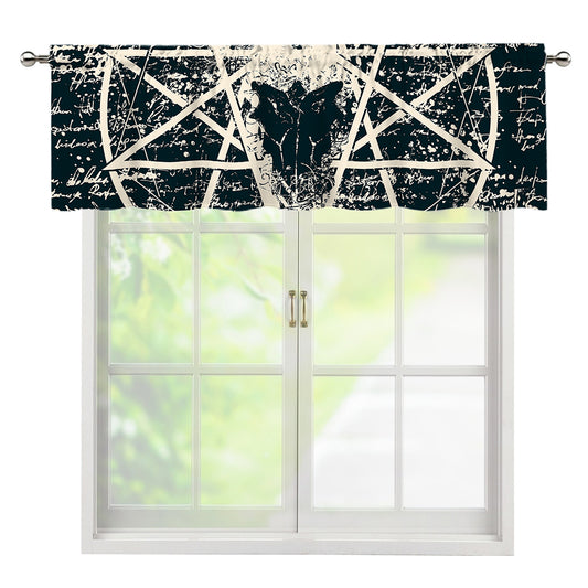 Satan Goat Skull Symbol Print Window Valance