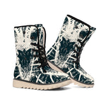 Satan Goat Skull Symbol Print Winter Boots