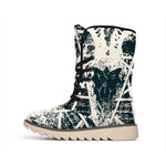 Satan Goat Skull Symbol Print Winter Boots