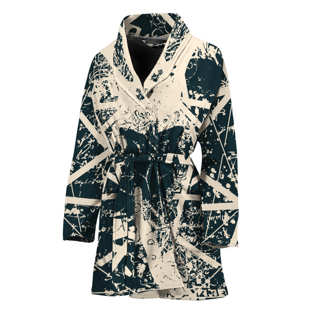 Satan Goat Skull Symbol Print Women's Bathrobe