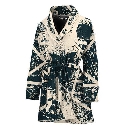 Satan Goat Skull Symbol Print Women's Bathrobe