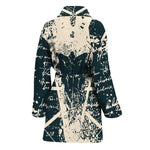 Satan Goat Skull Symbol Print Women's Bathrobe