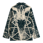 Satan Goat Skull Symbol Print Women's Cotton Blazer