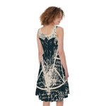 Satan Goat Skull Symbol Print Women's Sleeveless Dress