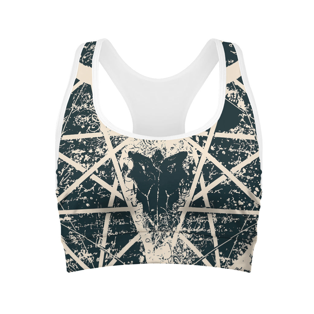 Satan Goat Skull Symbol Print Women's Sports Bra