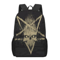 Satanic Pentagram Skull Print 17 Inch Backpack