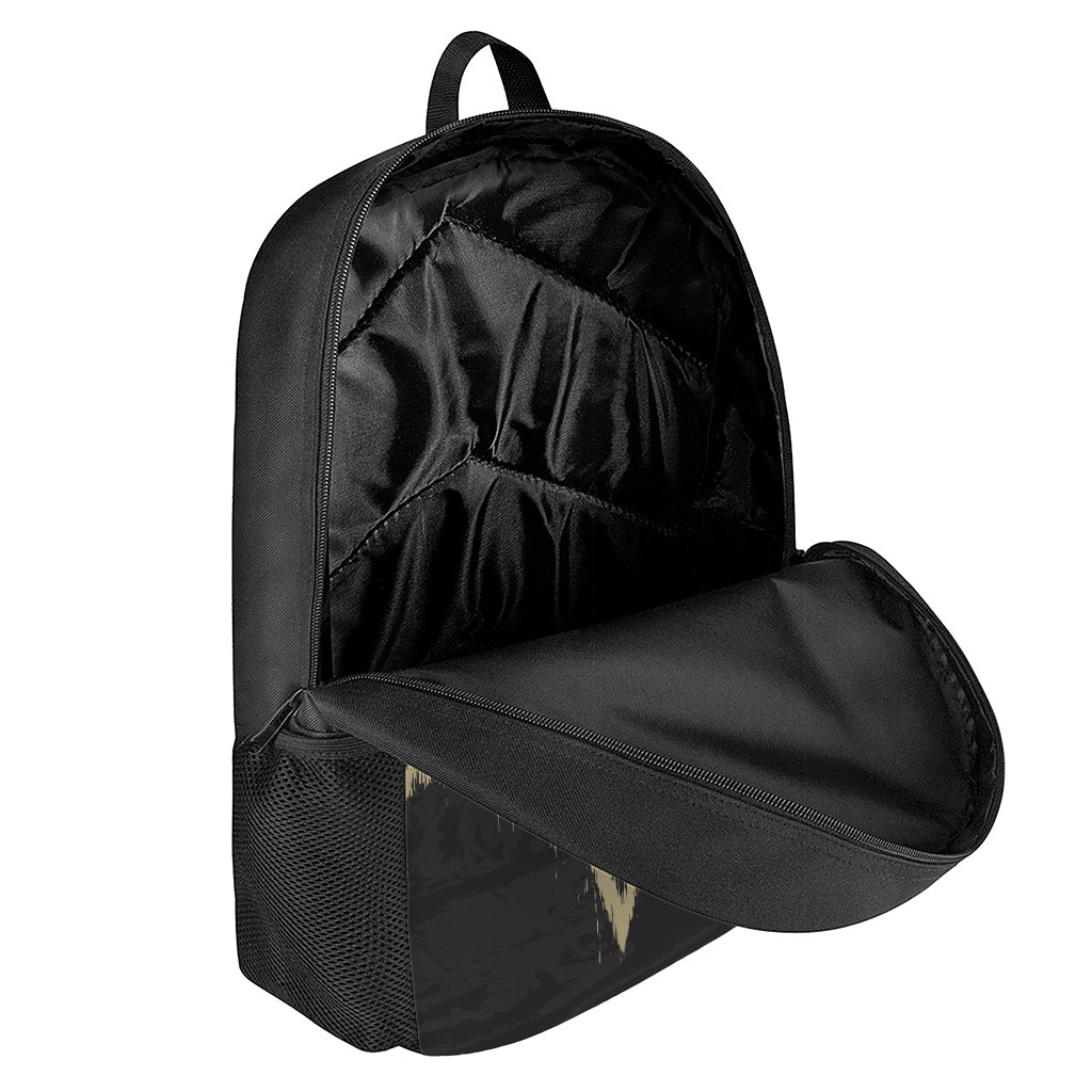 Satanic Pentagram Skull Print 17 Inch Backpack