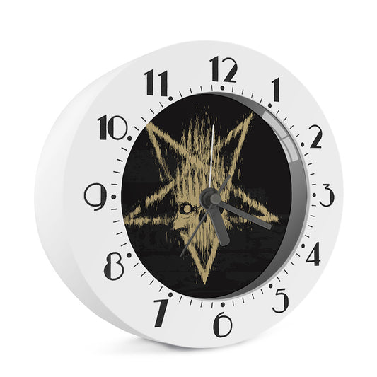 Satanic Pentagram Skull Print Alarm Clock