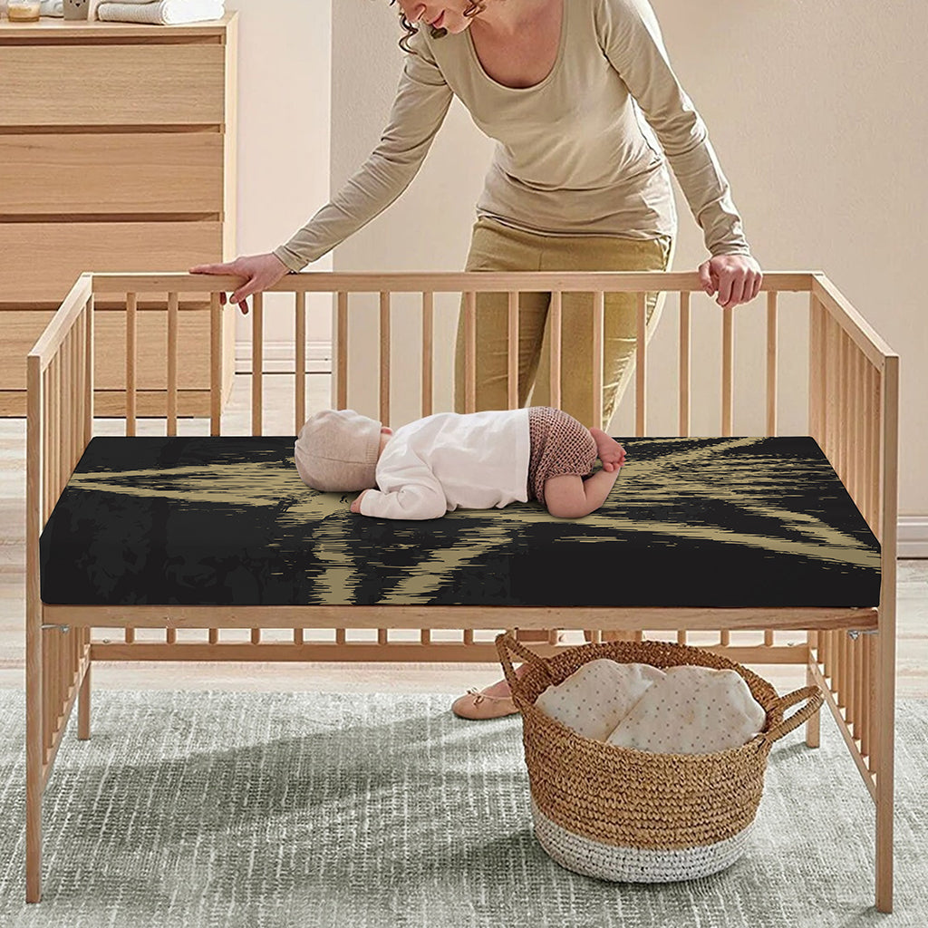Satanic Pentagram Skull Print Baby Crib Sheet