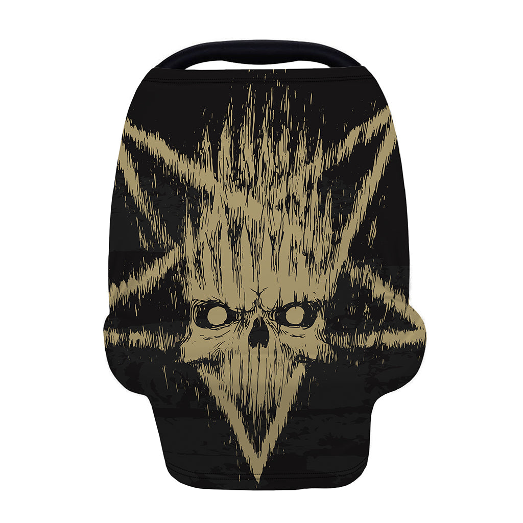 Satanic Pentagram Skull Print Baby Seat Cover
