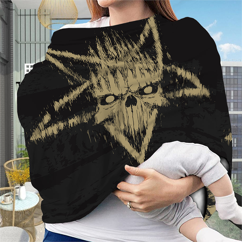Satanic Pentagram Skull Print Baby Seat Cover