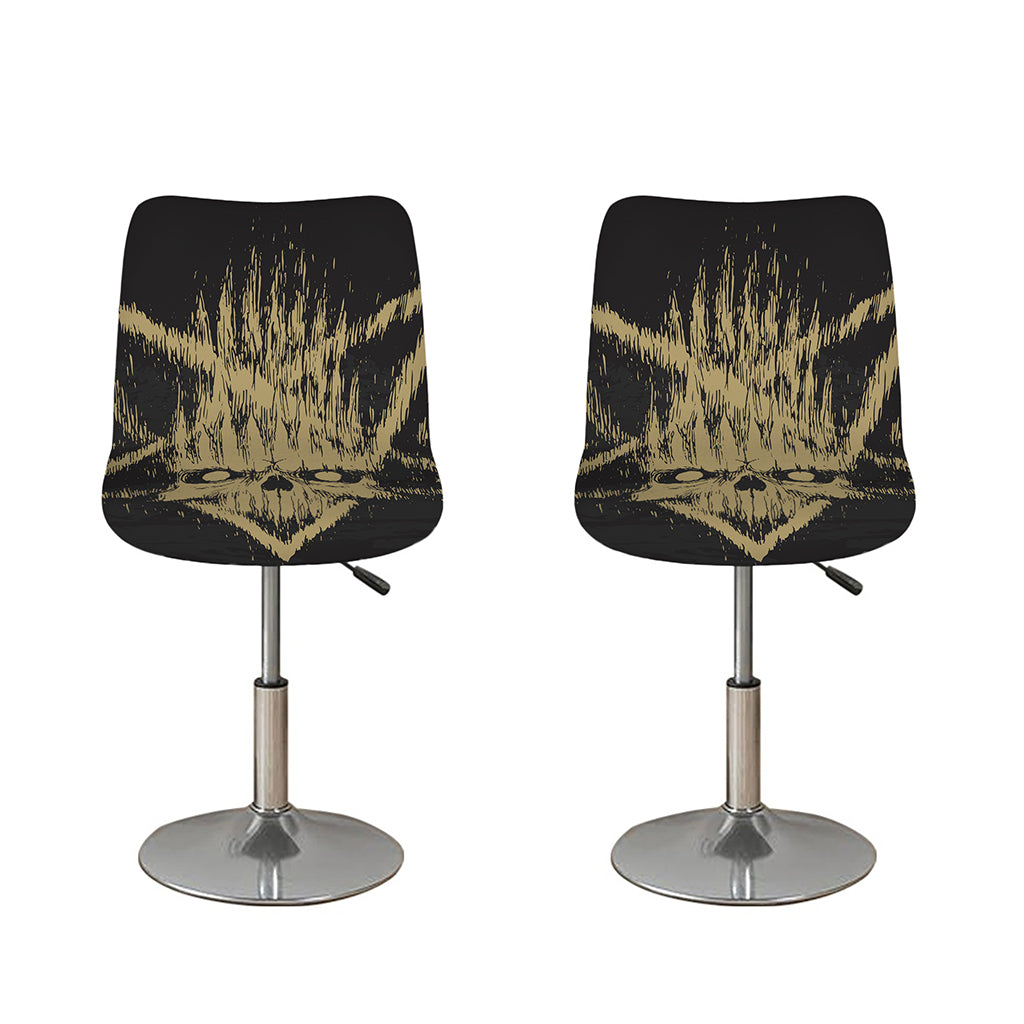 Satanic Pentagram Skull Print Bar Stool Covers