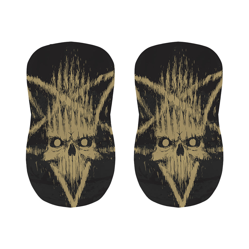Satanic Pentagram Skull Print Bar Stool Covers