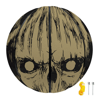 Satanic Pentagram Skull Print Basketball