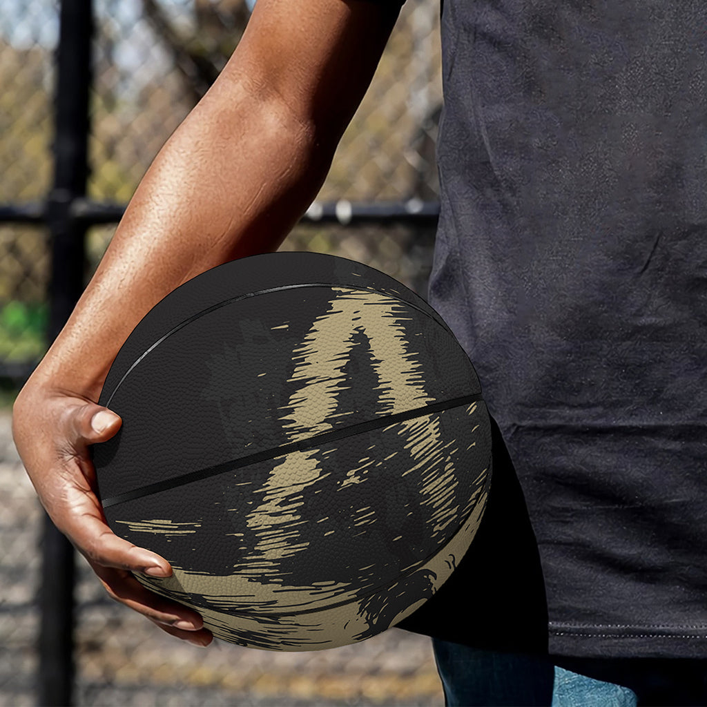 Satanic Pentagram Skull Print Basketball