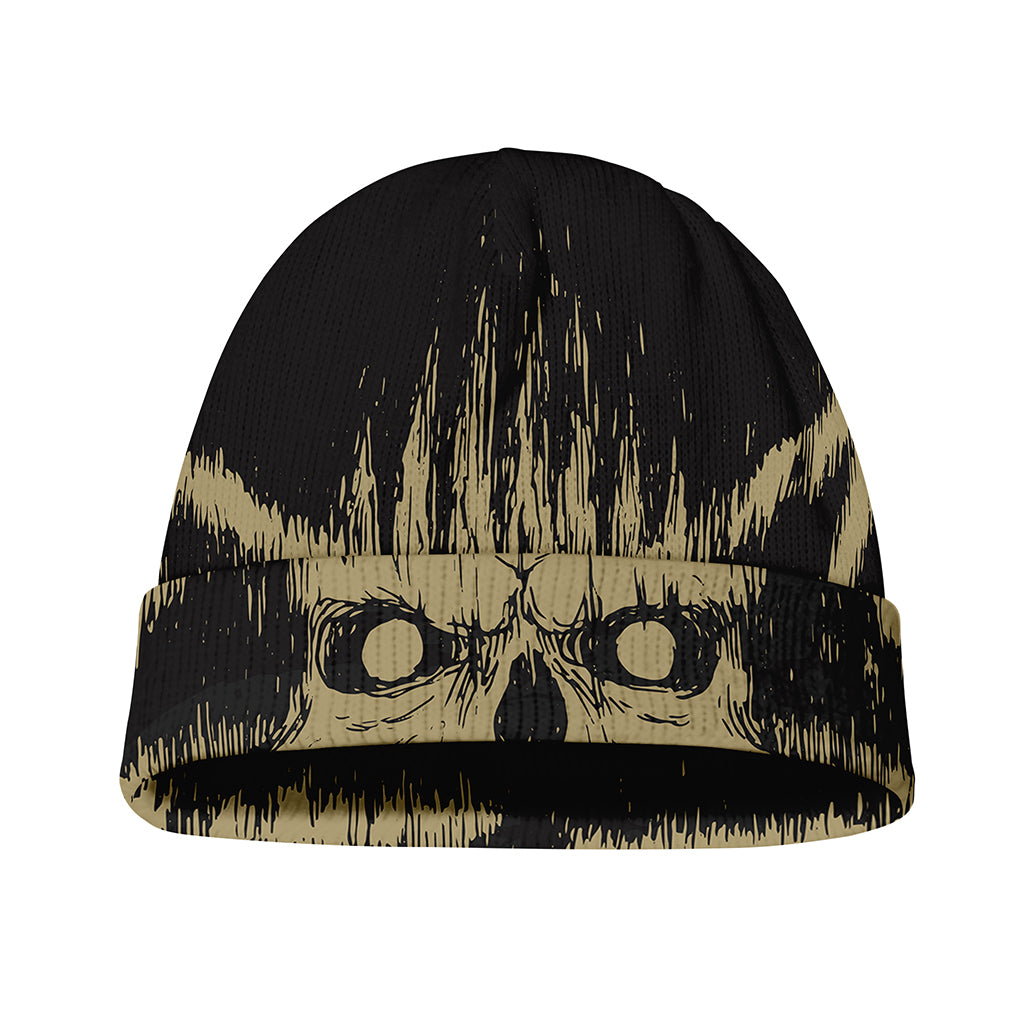 Satanic Pentagram Skull Print Beanie