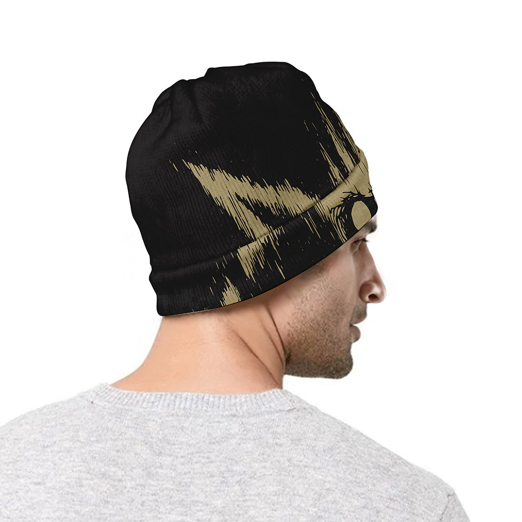 Satanic Pentagram Skull Print Beanie