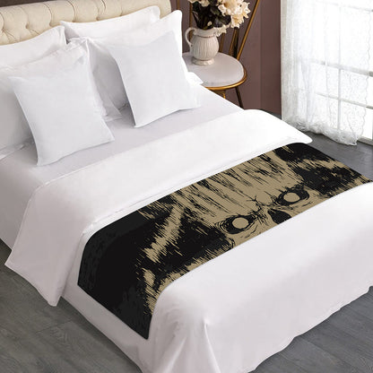 Satanic Pentagram Skull Print Bed Runner