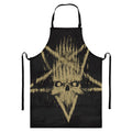 Satanic Pentagram Skull Print Bib Apron With Pocket