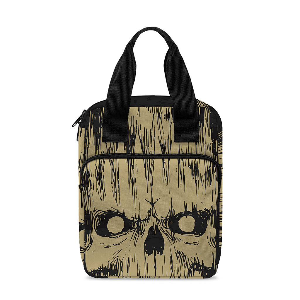 Satanic Pentagram Skull Print Bible Tote Bag