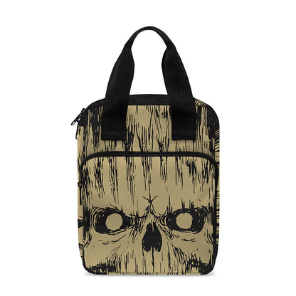 Satanic Pentagram Skull Print Bible Tote Bag