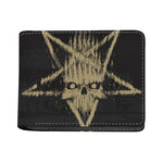 Satanic Pentagram Skull Print Bifold Wallet