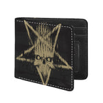 Satanic Pentagram Skull Print Bifold Wallet