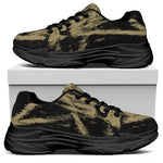 Satanic Pentagram Skull Print Black Chunky Shoes